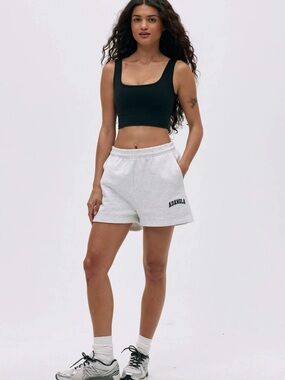 Varsity Sweat Shorts - Light Grey Melange/Black
